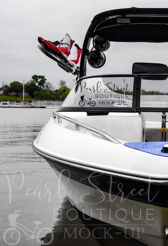 Download Wakeboard Boat Mockup Instant Download Outdoor Lake 2000 Free Mockup Templates Psd Designs PSD Mockup Templates