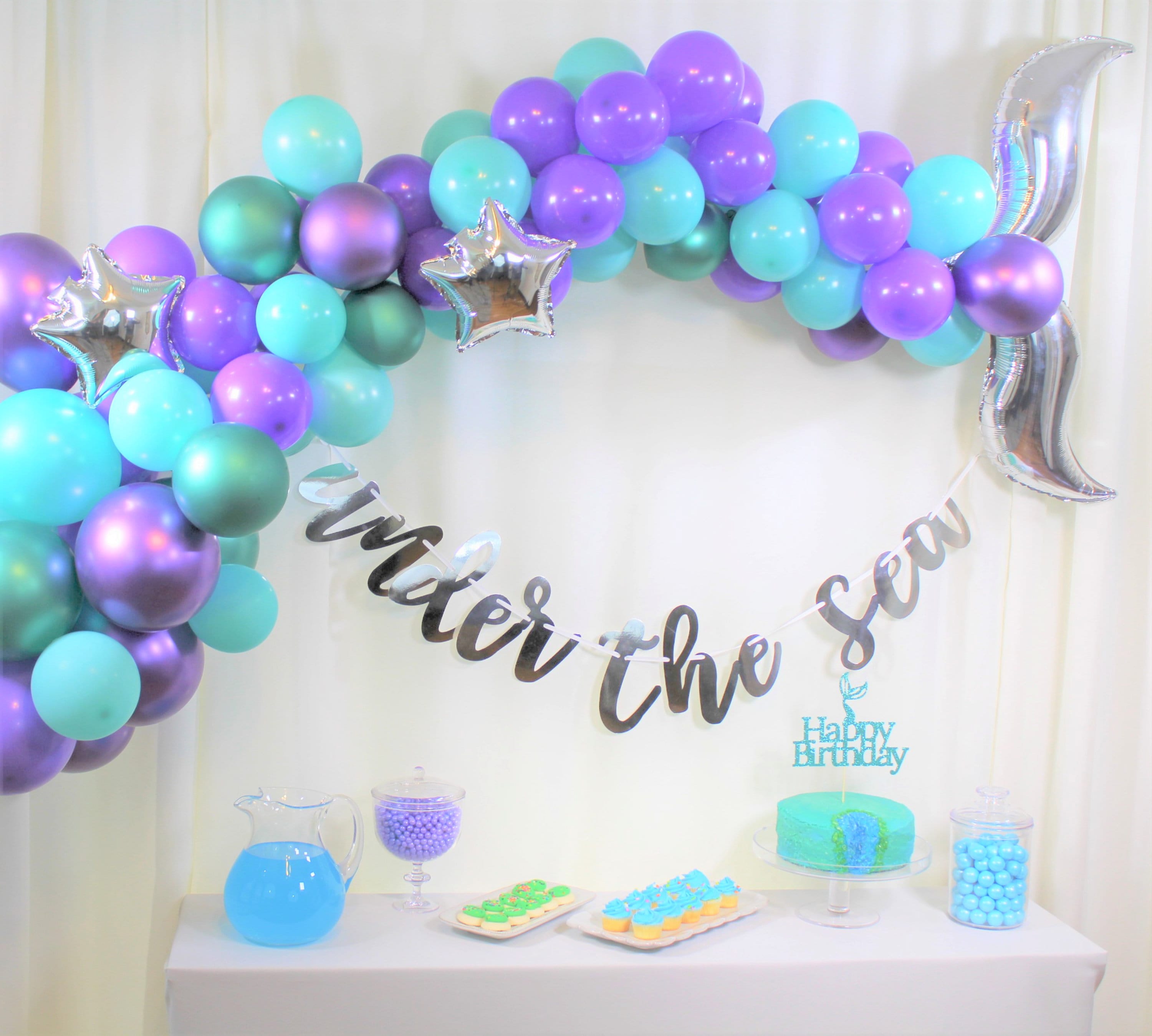 Mermaid 1st Birthday Decorations Purple Teal Happy One Birthday Balloons for Baby Girl First Party Supplies with Photo Banner Mermaid 1st Birthday Decorations Purple Teal Happy One Birthday Balloons for Baby Girl First Party Supplies with Photo Banner