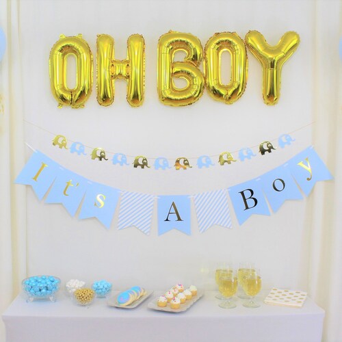 BOY'S BABY SHOWER Decorations Setit's A Boy Banner Etsy