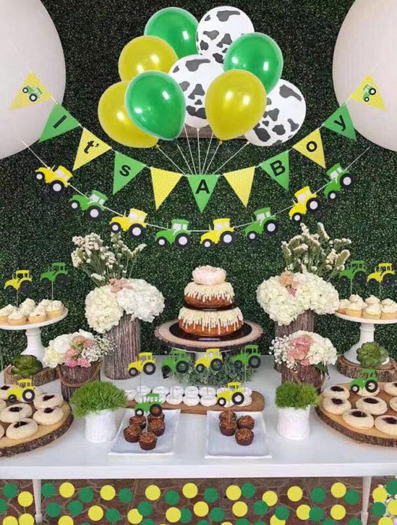 John Deere Baby Shower Decorations For Boy Farm Birthday Etsy