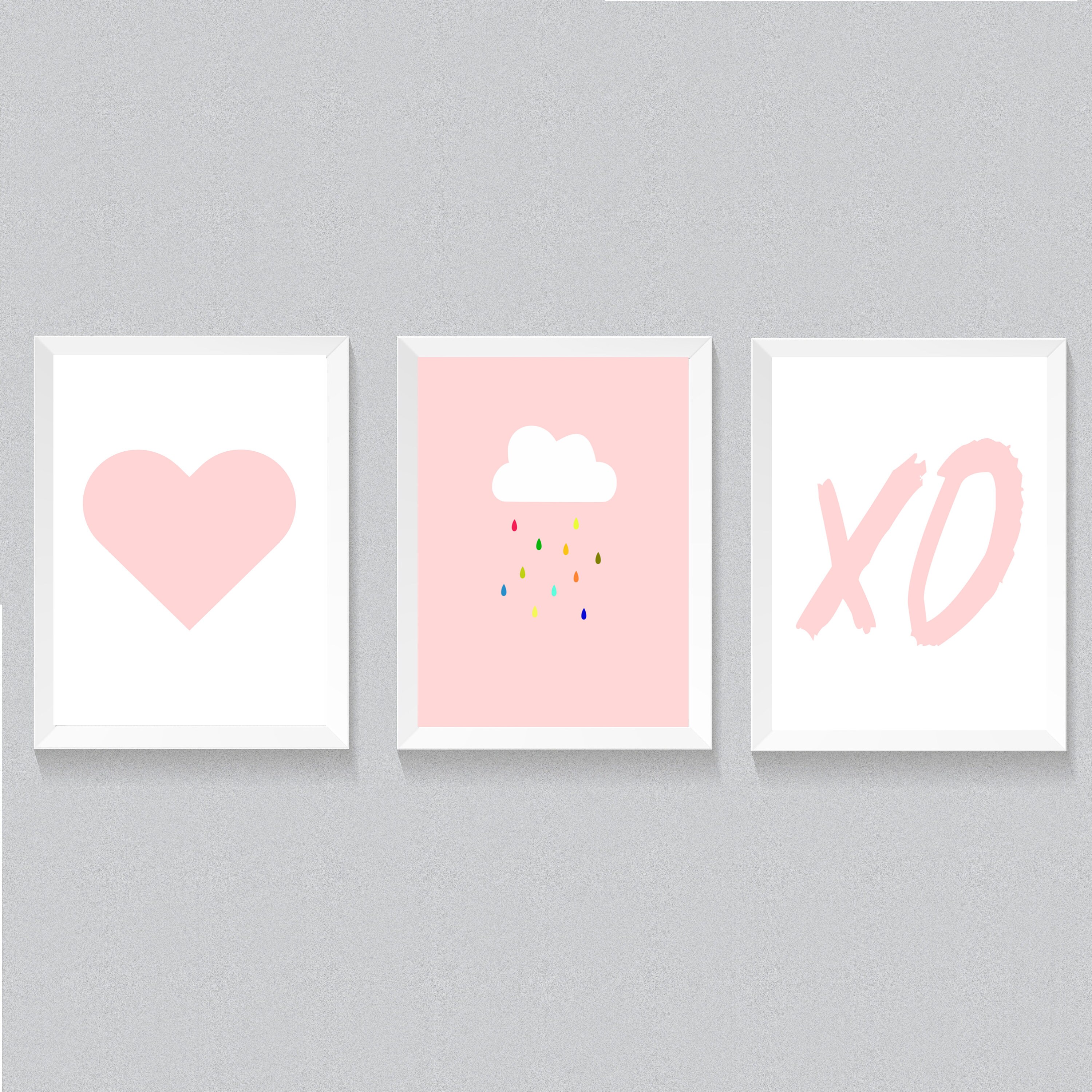 Baby Wall Art Prints Set Of 3 Nursery Prints Girl Nursery Etsy