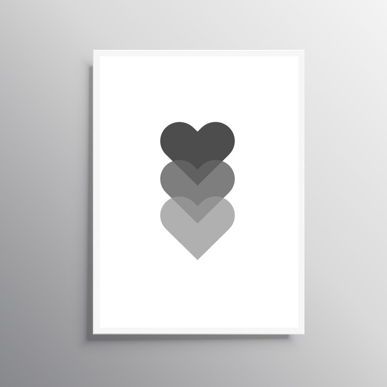 Black Heart Wall Art Digital Wall Art Heart Wall Decor Etsy