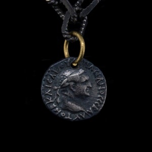 Colgante del emperador romano Vespasiano, colgante romano antiguo, colgante hecho a mano, colgante de oro y plata de 24 k, colgante de monedas, joyería de monedas