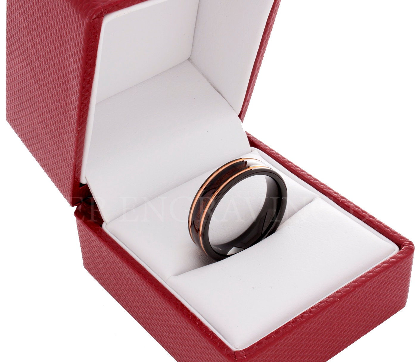 Tungsten Wedding Ring, Tungsten Ring, Red Wood Ring, 6MM Wedding Band ...
