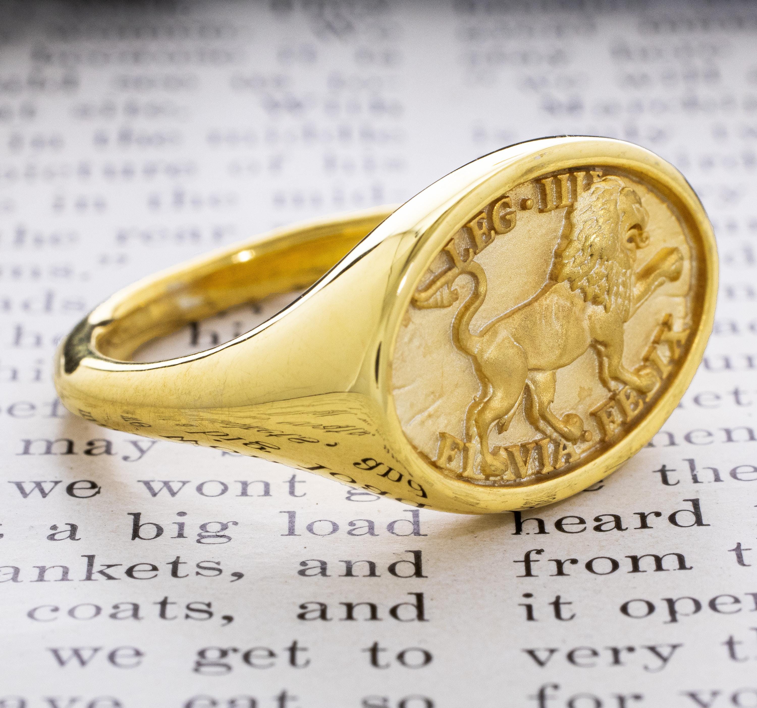 Ancient Roman Legionnaire Solid Gold Signet Ring, Roman Legion Flavia ...