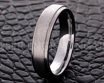 Tungsten Wedding Ring Tungsten Ring Silver 6MM Wedding Band Men Tungsten Ring Women Tungsten Ring Custom Personalized Free Laser Engraving