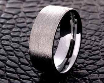 Tungsten Wedding Ring Tungsten Ring Silver 9MM Wedding Band Men Tungsten Ring Women Tungsten Ring Custom Personalized Free Laser Engraving