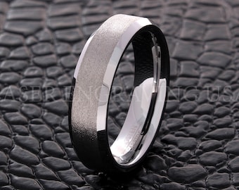 Tungsten Wedding Ring, Tungsten Silver Ring, Sand Finish, Men's Wedding Band, Personalized Tungsten Ring, Engraved Ring, Wedding Ring