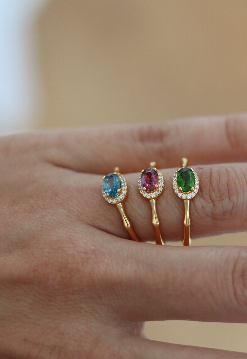 dainty pink tourmaline red tourmaline red gemstone adjustable ring promise ring birthstone ring pink minimal ring pink gold ring silver tourmaline ringer citrine ring aquamarine ring stacking ring royal ring Bridgerton jewelry gift for her oval cut