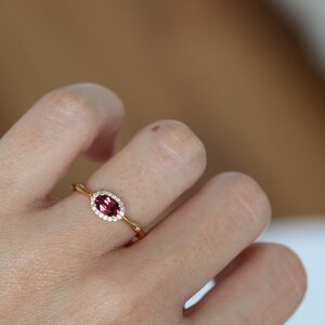 dainty pink tourmaline red tourmaline red gemstone adjustable ring promise ring birthstone ring pink minimal ring pink gold ring silver tourmaline ringer citrine ring aquamarine ring stacking ring royal ring Bridgerton jewelry gift for her oval cut