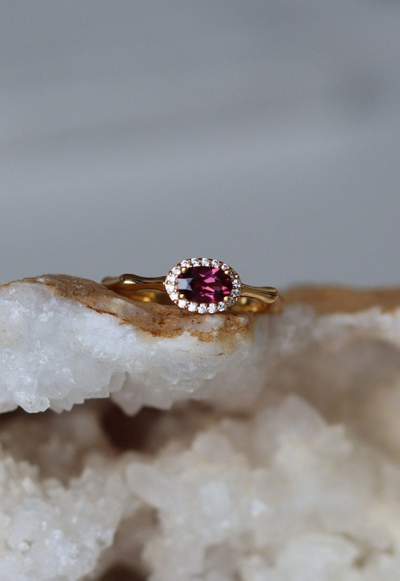 Natural Tourmaline, Pink Gemstone Ring, 925 Sterling Silver, 18K Gold Plated, Adjustable Ring, Promise Ring, Gift for Her