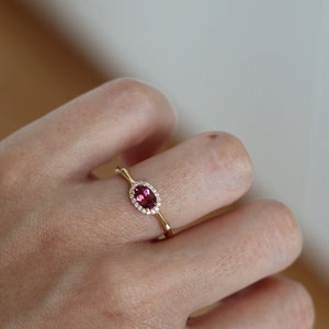 dainty pink tourmaline red tourmaline red gemstone adjustable ring promise ring birthstone ring pink minimal ring pink gold ring silver tourmaline ringer citrine ring aquamarine ring stacking ring royal ring Bridgerton jewelry gift for her oval cut