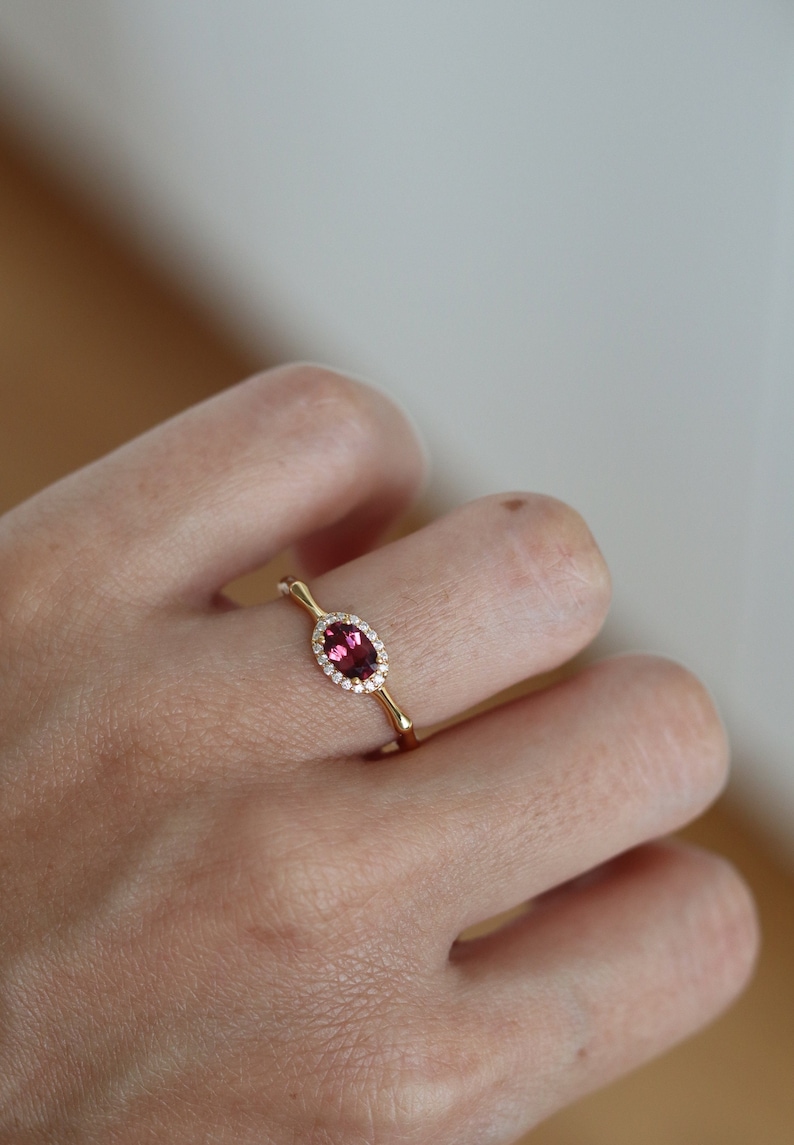 dainty pink tourmaline red tourmaline red gemstone adjustable ring promise ring birthstone ring pink minimal ring pink gold ring silver tourmaline ringer citrine ring aquamarine ring stacking ring royal ring Bridgerton jewelry gift for her oval cut