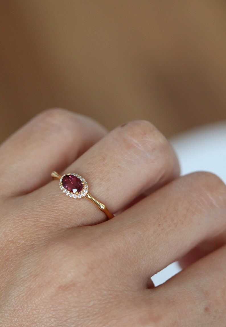 dainty pink tourmaline red tourmaline red gemstone adjustable ring promise ring birthstone ring pink minimal ring pink gold ring silver tourmaline ringer citrine ring aquamarine ring stacking ring royal ring Bridgerton jewelry gift for her oval cut