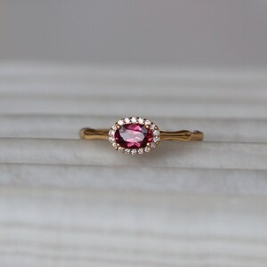 dainty pink tourmaline red tourmaline red gemstone adjustable ring promise ring birthstone ring pink minimal ring pink gold ring silver tourmaline ringer citrine ring aquamarine ring stacking ring royal ring Bridgerton jewelry gift for her oval cut