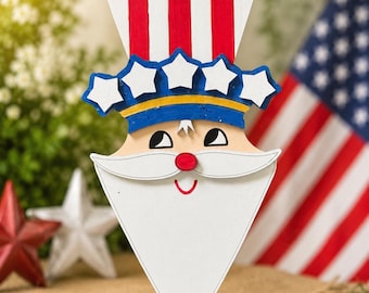Entzückende Holt Howard inspirierte Santa König Uncle Sam 4. Juli Tür Americs Wanddekor Mid Century Modern
