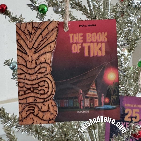 Book of Tiki Wood and Metal 25th Anniversary Christmas Tree Ornament LIMITED EDITION