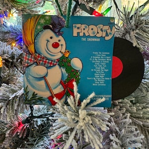 Classic Christmas Tree Ornament Mini Record Album Frosty The Snowman