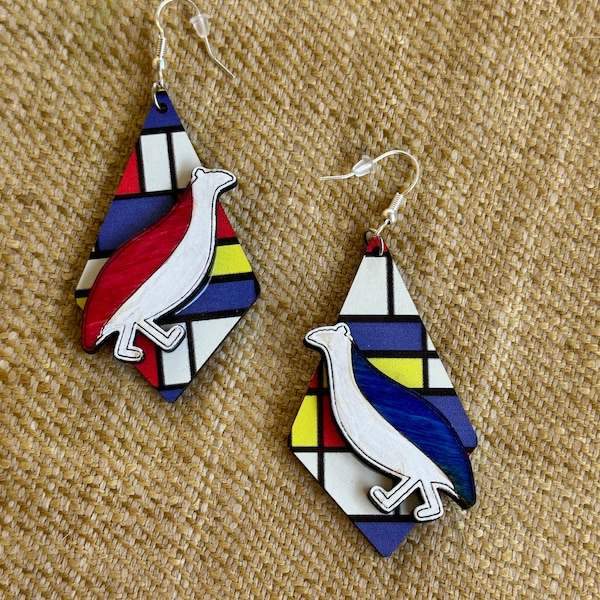 Awesome Partridge Family Mondrian Style MCM Earrings