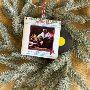 Classic Christmas Tree Ornament Mini Record Album Nat King Cole The Christmas Song