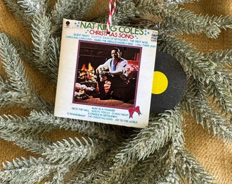 Classic Christmas Tree Ornament Mini Record Album Nat King Cole The Christmas Song