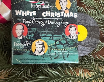 Mini album di dischi con decorazione classica per l'albero di Natale, bianco Natale