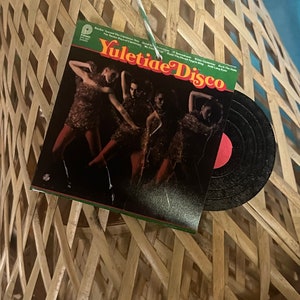 Classic Christmas Tree Ornament Mini Record Album Yuletide Disco