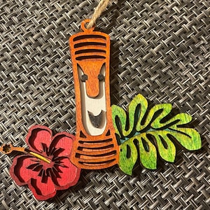 Tiki Bob Hawaiianische Hibiskus Hawaii Weihnachtsbaum Ornament
