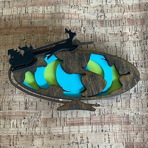 Awesome Witco Inspired Globe World Map Santa’s Sleigh Christmas Ornament