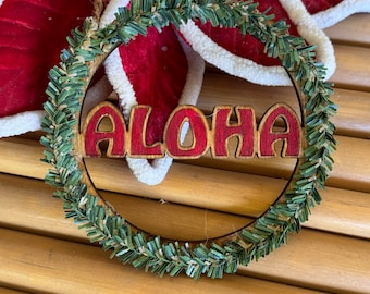Awesome Aloha Hawaii Wreath Tree Ornament