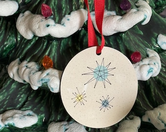 Groovy Franciscan Pottery Dinnerware Starburst Plate Christmas Ornament