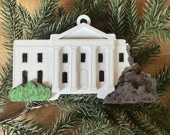 破壊されたホワイトハウスのオーナメント - 政治風刺クリスマスオーナメント2025