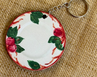 Beautiful Franciscan Pottery Dinnerware Apple Plate Keychain