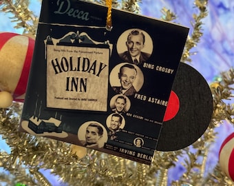 Classic Christmas Tree Ornament Mini Record Album White Christmas