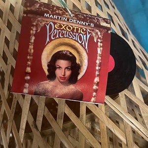 Tiki Christmas Tree Ornament Martin Denny Hawaiian Mini Record Album Exotic Percussion