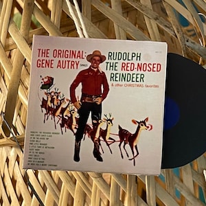 Classic Christmas Tree Ornament Mini Record Album Rudolph the Red Nose Reindeer