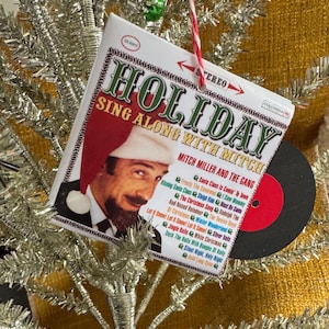 Classic Christmas Tree Ornament Mini Record Album Holiday Sing A Long With Mitch Miller