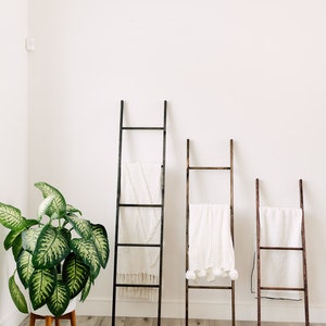 4 Foot Modern Blanket Ladder, Blanket Ladder, Towel Ladder, Decorative Ladder, Textile Ladder, Wood Ladder, Gift For Her, Gift For Mom