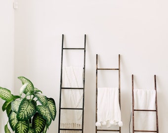 4 Foot Modern Blanket Ladder, Blanket Ladder, Towel Ladder, Decorative Ladder, Textile Ladder, Wood Ladder, Gift For Her, Gift For Mom