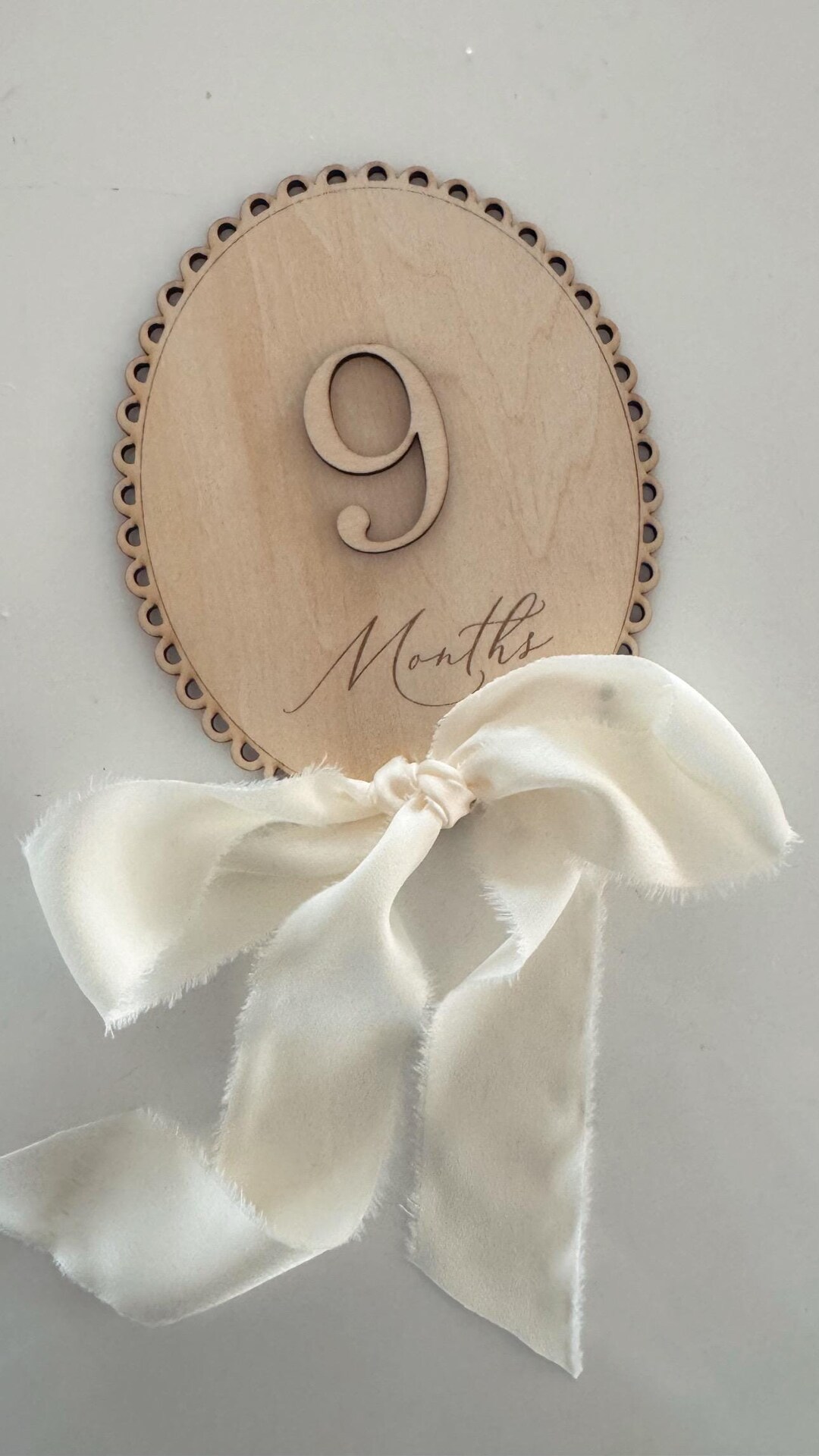 Wooden Baby Milestone Cards — Interchangeable Monthly Numbers, Chiffon ...
