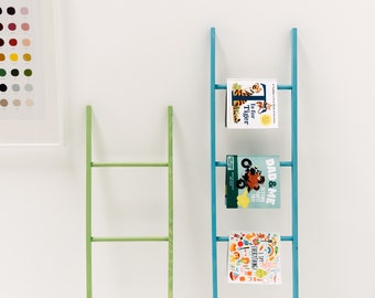 Colorful, 4 Foot Blanket Ladder, Kids Room, Nursery Decor, Baby Shower, Baby Gift, Modern Decor, Blanket Ladder, Towel Ladder, Wall Decor