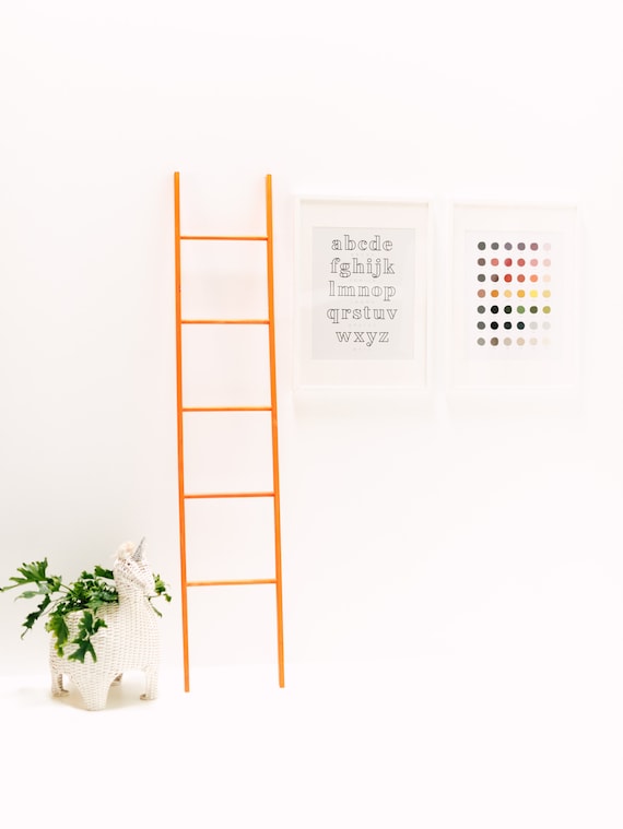 5 Foot Colorful Blanket Ladder, Modern Nursery & Kids Room Decor