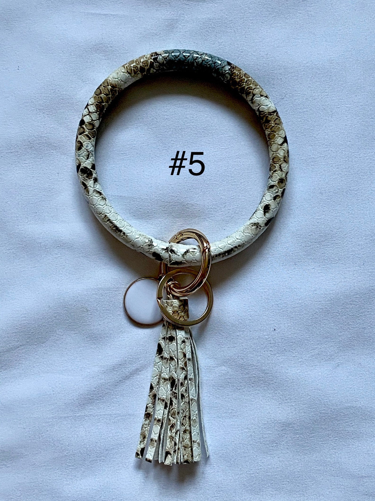 Bangle keychain with matching tassel Monogram disc Keychain Etsy