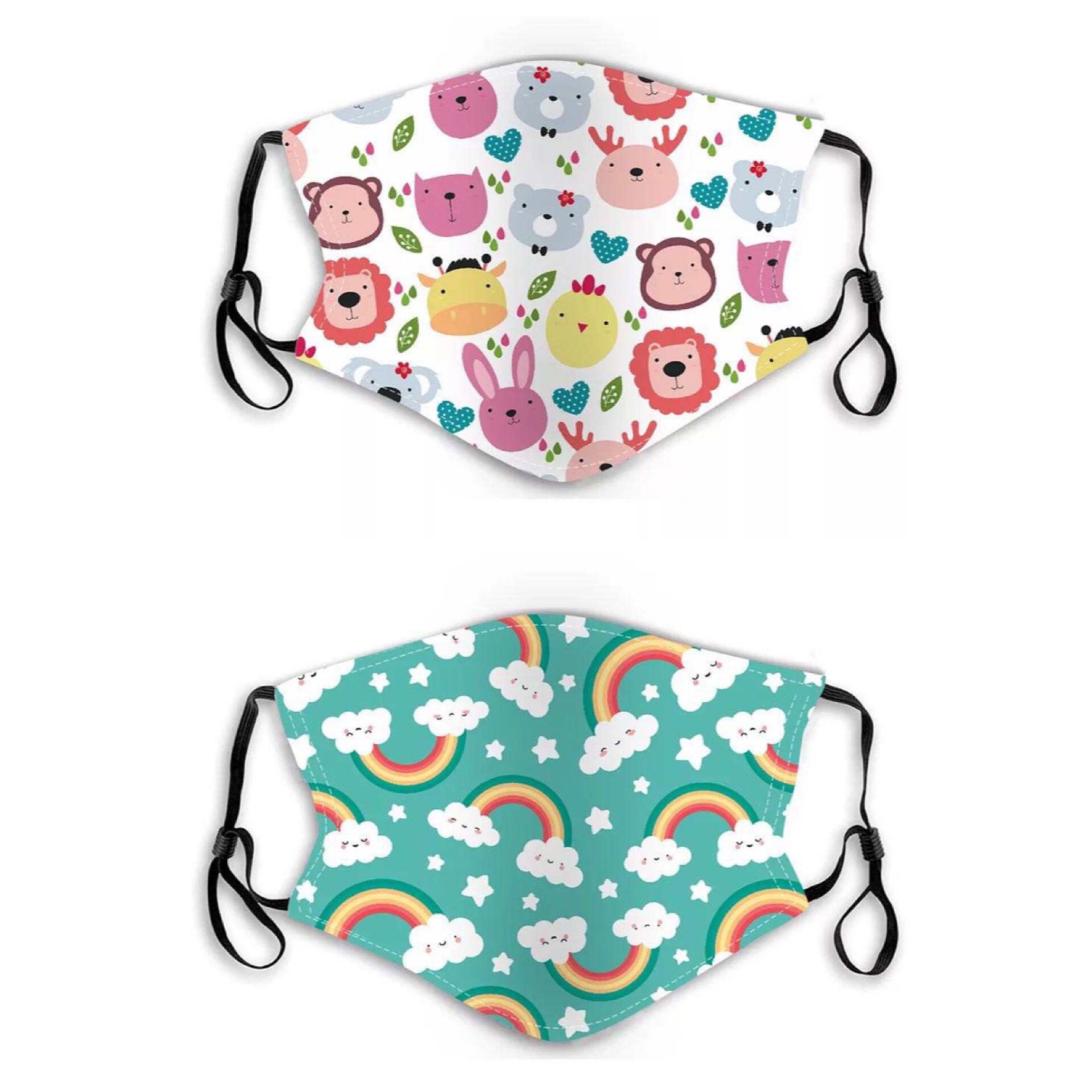 2 Pack Kids Children Toddler Youth Face Covering Face Mask 3 Etsy New