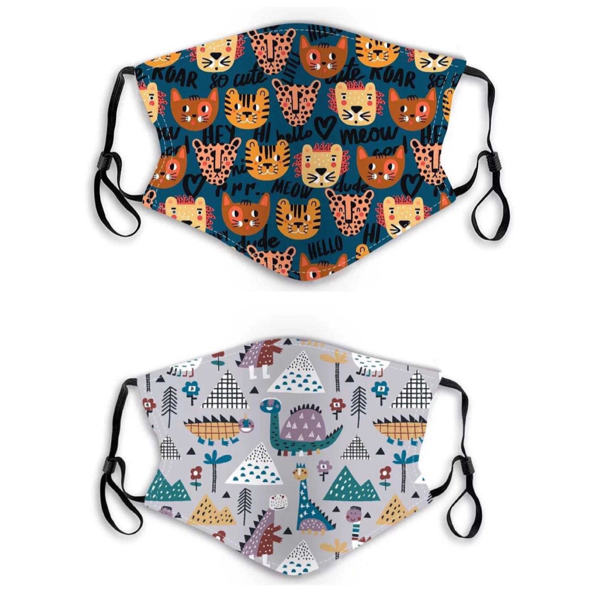 2 Pack Kids Children Toddler Youth Face Covering Face Mask 3 Etsy New