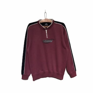 DUNLOP Motorsport Half Zip Big Logo Embroidery Crewneck Sweatshirt / Motorsport Racing / Size Medium
