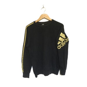 Rare! Adidas Striped Big Logo Embroidery Sportswear Streetwear Crewneck Sweatshirt Jumper Pullover Spellout Vintage / Size Medium