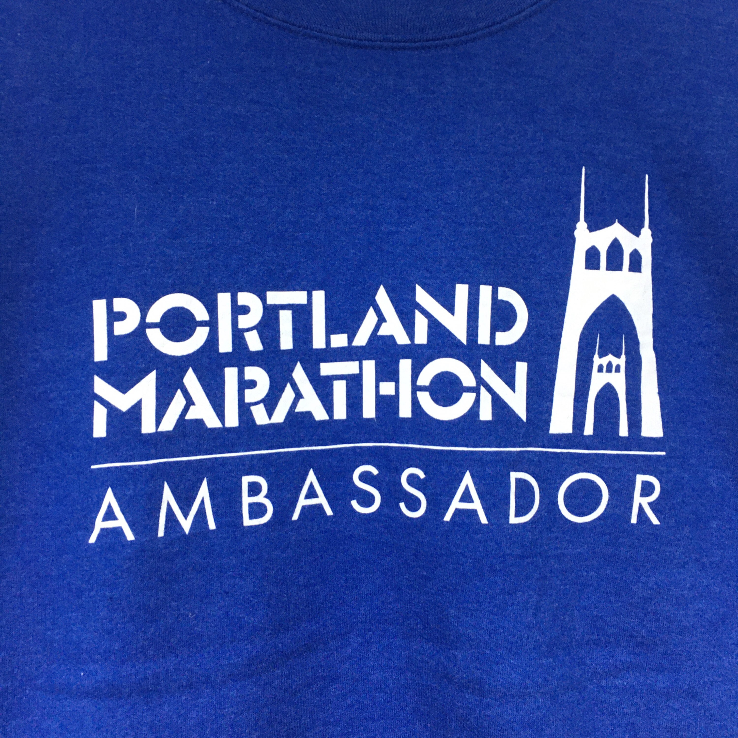 Rare Portland Marathon Ambassador Big Logo Spellout Embroidery Crewneck