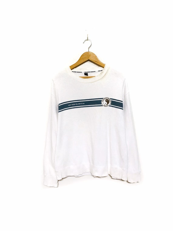 Vintage T&C SURF HAWAIIAN Spell Out Sleeve Big Logo Medium Size Streetwear Must Buy Nice Design Long Sleeve Sweatshirt