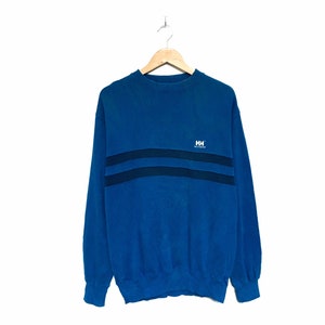 Rare! Helly Hansen Sea Gear HH 90s Vintage Small Logo Embroidery Spellout Crewneck Sweatshirt Jumper Pullover Fashion Designer / Size Medium